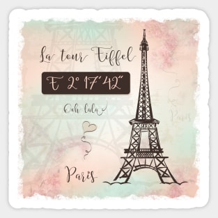 Paris coordinates Sticker